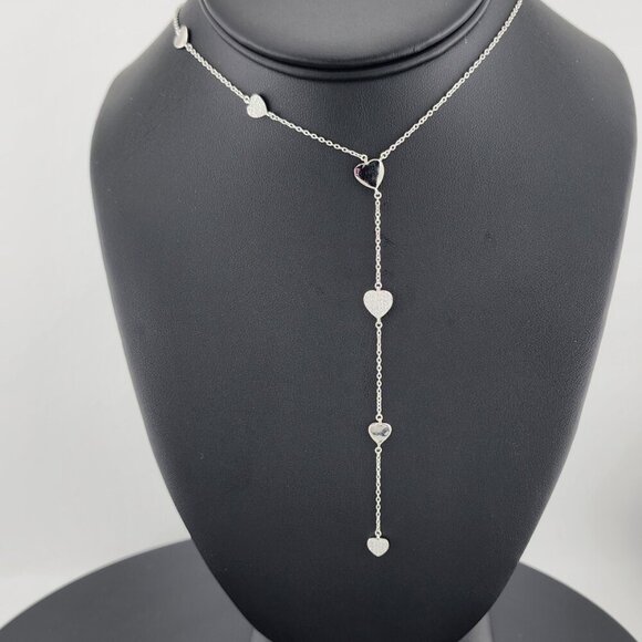 Sterling Silver 925 Multi Hearts Necklace – Romantic Linked Heart Design - Picture 8 of 9